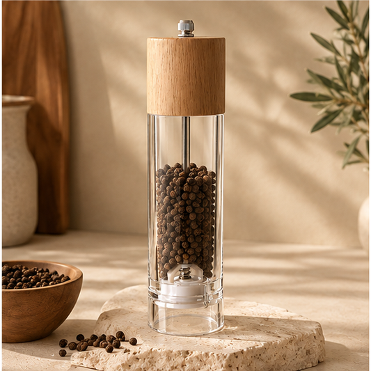 Halcen Acacia Wood & Acrylic Salt and Pepper Grinder