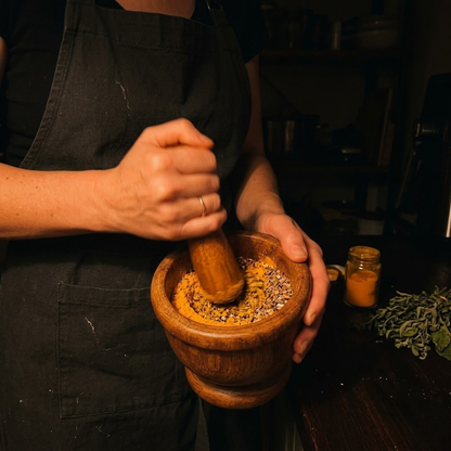 Wooden Mortar and Pestle