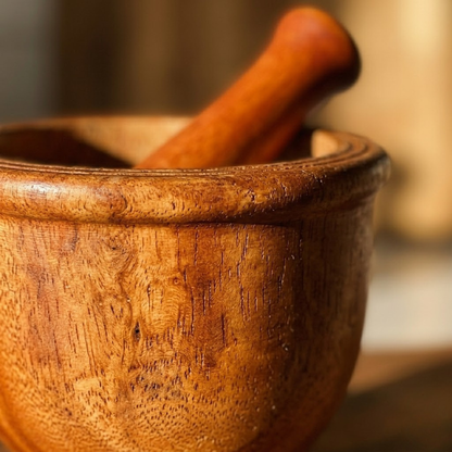 Wooden Mortar and Pestle