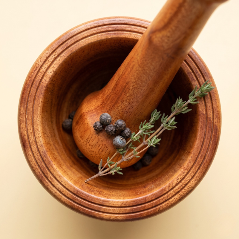 Unique handmade wooden mortar and pestle