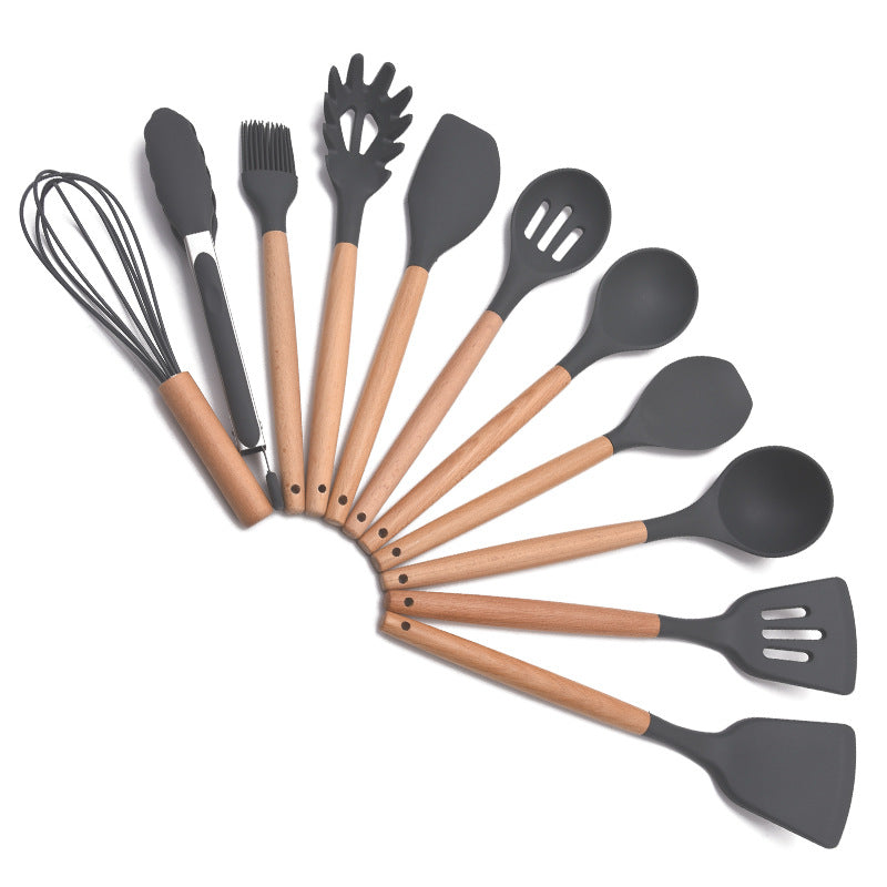 Verona Silicone & Wood Kitchen Utensil Set
