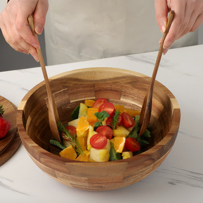 Mosaic Acacia Wood Salad Bowl