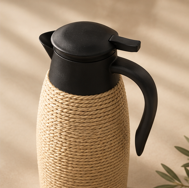 Ardenne Thermal Coffee & Tea Pot, Off White / Brown