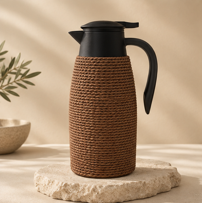 Ardenne Thermal Coffee & Tea Pot, Off White / Brown