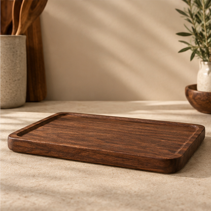 Ardenne North American Walnut Wood Large Square Serving Tray