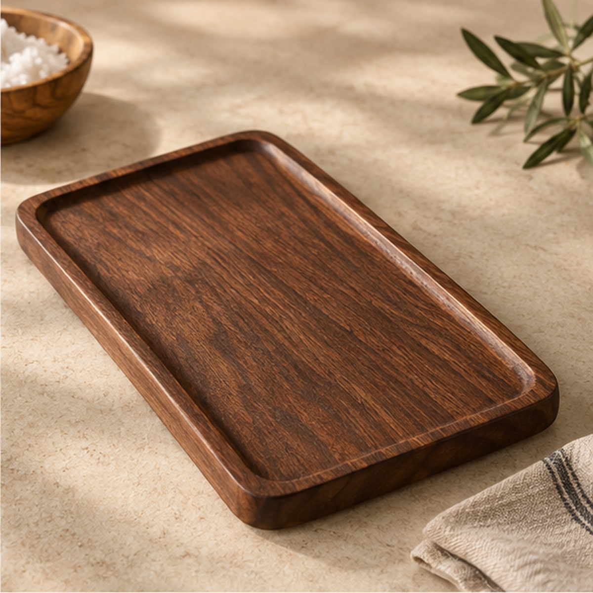 Ardenne North American Walnut Wood Large Square Serving Tray