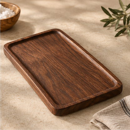 Ardenne North American Walnut Wood Large Square Serving Tray